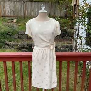 Vintage 80s Satin Polka Dot Dress S